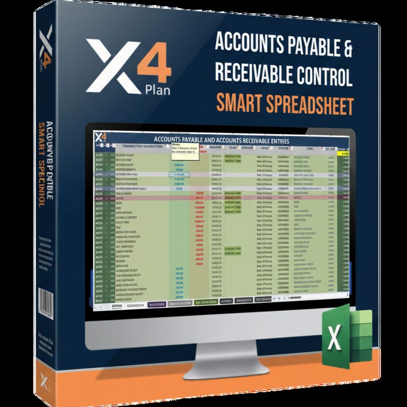 Excel Template for Accounts Payable & Receivable – Easy Financial Management — X4Plan Excel spreadsheet preview
